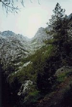 La valle del torrente Chalamy e quella,
più in alto, del torrente del Lac Gelé
(10360 bytes)